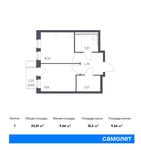 Планировка 1-комнатной квартиры, 33,01 м2