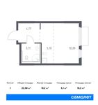 Планировка квартиры студии, 22,58 м2