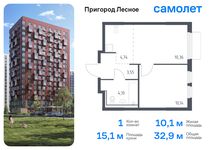 Планировка 1-комнатной квартиры, 32,89 м2