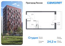 Планировка квартиры студии, 24,2 м2