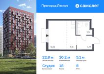 Планировка квартиры студии, 22,81 м2