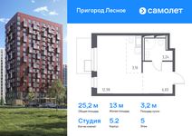 Планировка квартиры студии, 25,2 м2