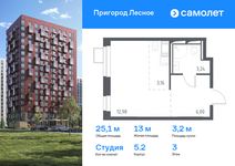 Планировка квартиры студии, 25,1 м2