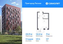 Планировка квартиры студии, 22,94 м2