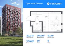 Планировка квартиры студии, 22,81 м2