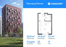 Планировка квартиры студии, 22,81 м2