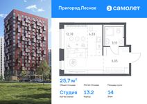 Планировка квартиры студии, 25,7 м2