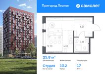 Планировка квартиры студии, 25,8 м2