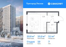 Планировка квартиры студии, 22,58 м2