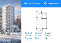 Планировка квартиры студии, 22,7 м2