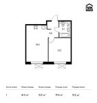 Планировка 1-комнатной квартиры, 41 м2