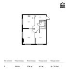 Планировка 2-комнатной квартиры, 55,1 м2