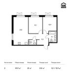 Планировка 2-комнатной квартиры, 60,1 м2