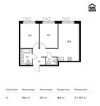 Планировка 2-комнатной квартиры, 53,3 м2