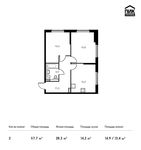Планировка 2-комнатной квартиры, 57,7 м2