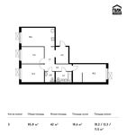Планировка 3-комнатной квартиры, 85,4 м2