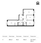 Планировка 3-комнатной квартиры, 84,5 м2