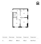 Планировка 2-комнатной квартиры, 57,2 м2