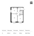 Планировка 2-комнатной квартиры, 52,2 м2