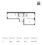 Планировка 2-комнатной квартиры, 65,5 м2