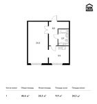 Планировка 1-комнатной квартиры, 46,6 м2