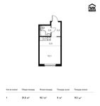 Планировка квартиры студии, 21,5 м2
