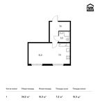 Планировка 1-комнатной квартиры, 34,2 м2