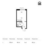 Планировка квартиры студии, 19,9 м2