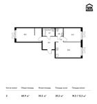 Планировка 2-комнатной квартиры, 67,8 м2