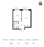 Планировка 1-комнатной квартиры, 36,3 м2