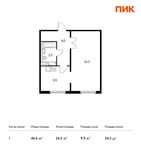 Планировка 1-комнатной квартиры, 46,6 м2