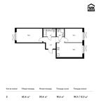 Планировка 2-комнатной квартиры, 65,6 м2