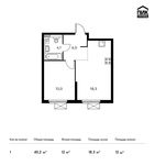 Планировка 1-комнатной квартиры, 40,2 м2