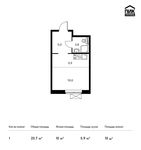 Планировка квартиры студии, 23,7 м2