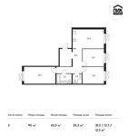 Планировка 3-комнатной квартиры, 90 м2