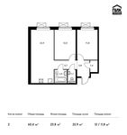 Планировка 2-комнатной квартиры, 60,4 м2