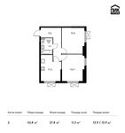 Планировка 2-комнатной квартиры, 52,8 м2