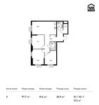 Планировка 3-комнатной квартиры, 97,7 м2