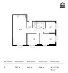 Планировка 3-комнатной квартиры, 79,7 м2