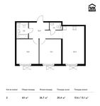Планировка 2-комнатной квартиры, 63 м2
