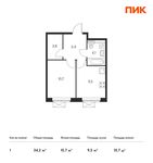 Планировка 1-комнатной квартиры, 34,2 м2