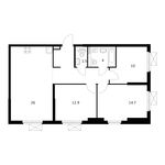 Планировка 3-комнатной квартиры, 79,9 м2