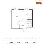 Планировка 1-комнатной квартиры, 42,8 м2