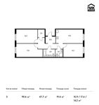 Планировка 3-комнатной квартиры, 90,6 м2