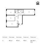 Планировка 3-комнатной квартиры, 95,3 м2