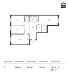 Планировка 3-комнатной квартиры, 104,1 м2