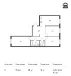 Планировка 3-комнатной квартиры, 91,4 м2