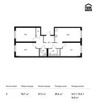 Планировка 3-комнатной квартиры, 92,7 м2
