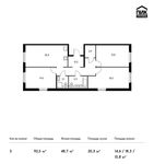 Планировка 3-комнатной квартиры, 92,5 м2