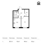 Планировка 1-комнатной квартиры, 35,7 м2